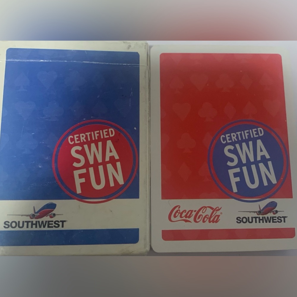 Playing Cards. Coca-Cola Bottle Graphic with Blue Certified SWA FUN Emblem